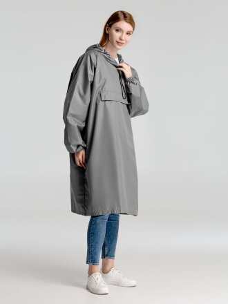 Дождевик-анорак Hard Work, серый, единый размер Дождевик-анорак Hard Work, серый, единый размер