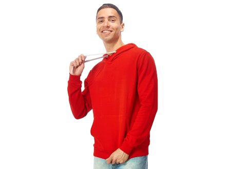 Толстовка унисекс Stream с капюшоном, красный Толстовка унисекс Stream с капюшоном, красный