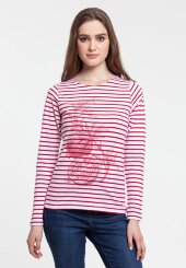 Футболка женская Grand Granat, белая с красным Футболка женская Grand Granat, белая с красным