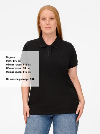 Рубашка поло женская Virma Premium Lady, черная Рубашка поло женская Virma Premium Lady, черная