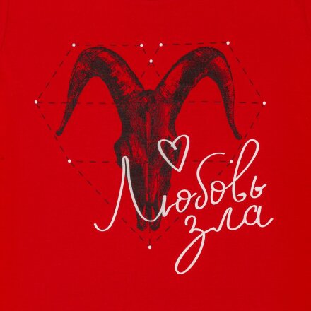 Футболка женская «Любовь зла», красная Футболка женская «Любовь зла», красная