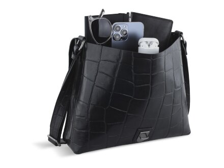 Сумка-мессенджер мужская BUGATTI Nevio, чёрная, воловья кожа/хлопок, 30,5х7х25 см, 5 л Сумка-мессенджер мужская BUGATTI Nevio, чёрная, воловья кожа/хлопок, 30,5х7х25 см, 5 л