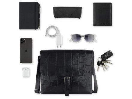 Сумка-мессенджер мужская BUGATTI Nevio, чёрная, воловья кожа/хлопок, 30,5х7х25 см, 5 л Сумка-мессенджер мужская BUGATTI Nevio, чёрная, воловья кожа/хлопок, 30,5х7х25 см, 5 л