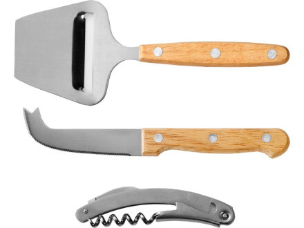 Подарочный набор для вина и сыра Reze из 4 предметов, натуральный Подарочный набор для вина и сыра Reze из 4 предметов, натуральный