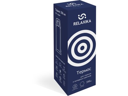 Термос Relaxika 101 (0,35 литра), темно-синий (без лого)