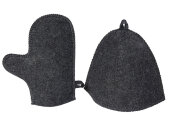 Банный набор из шапки и рукавицы Renew, серый Банный набор из шапки и рукавицы Renew, серый