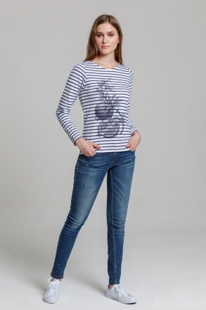 Футболка женская Grand Granat, белая с синим Футболка женская Grand Granat, белая с синим