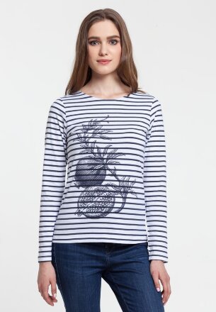 Футболка женская Grand Granat, белая с синим Футболка женская Grand Granat, белая с синим