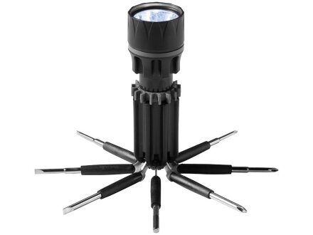 Фонарик с отвертками Spidey 8 в 1, черный Фонарик с отвертками Spidey 8 в 1, черный