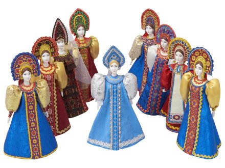 Подарочный набор: кукла фарфоровая, мед, красный