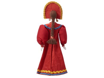 Подарочный набор: кукла фарфоровая, мед, красный