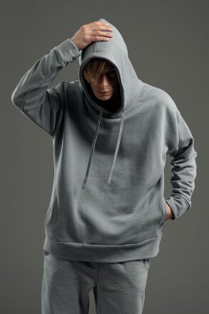 Худи унисекс H2, серое Худи унисекс H2, серое