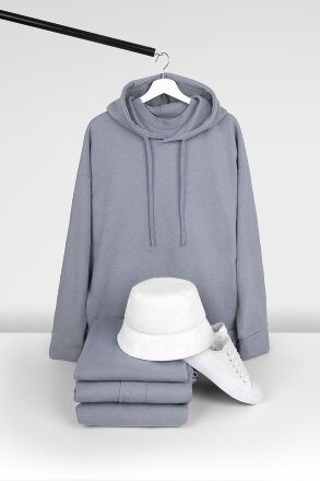 Худи унисекс H2, серое Худи унисекс H2, серое