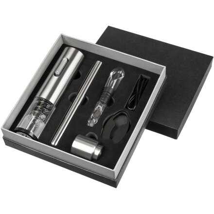 Винный набор Wine Diesel, серебристый Винный набор Wine Diesel, серебристый