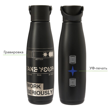 Термобутылка вакуумная герметичная Bosca, черная