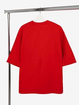 Футболка оверсайз унисекс Kosmos 2.0, красная Футболка оверсайз унисекс Kosmos 2.0, красная