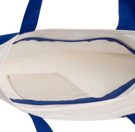 Сумка для покупок на молнии Shopaholic Zip, неокрашенная с синим Сумка для покупок на молнии Shopaholic Zip, неокрашенная с синим