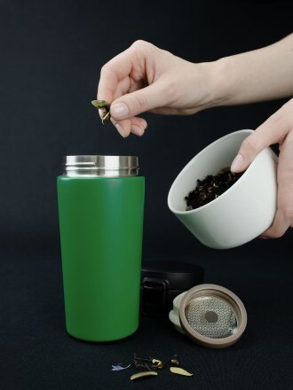 Термостакан с ситечком No Leak Infuser, зеленый Термостакан с ситечком No Leak Infuser, зеленый