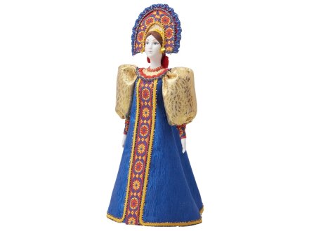 Подарочный набор: кукла фарфоровая, мед, синий Подарочный набор: кукла фарфоровая, мед, синий