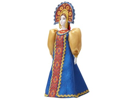 Подарочный набор: кукла фарфоровая, мед, синий Подарочный набор: кукла фарфоровая, мед, синий