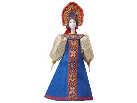 Подарочный набор: кукла фарфоровая, мед, синий Подарочный набор: кукла фарфоровая, мед, синий