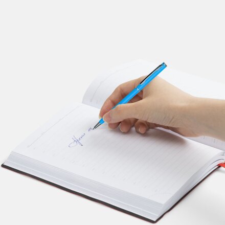 Ручка шариковая Hotel Chrome, ver.2, матовая голубая Ручка шариковая Hotel Chrome, ver.2, матовая голубая