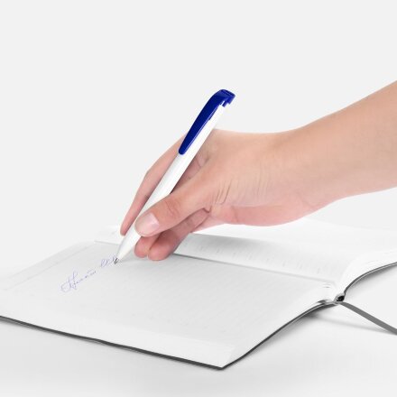 Ручка шариковая Favorite, белая с синим Ручка шариковая Favorite, белая с синим