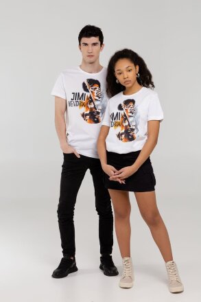 Футболка «Меламед. Jimi Hendrix», белая Футболка «Меламед. Jimi Hendrix», белая