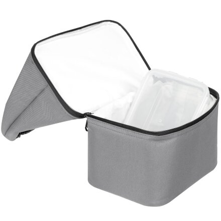 Термосумка с ланчбоксом Smakk, серая Термосумка с ланчбоксом Smakk, серая