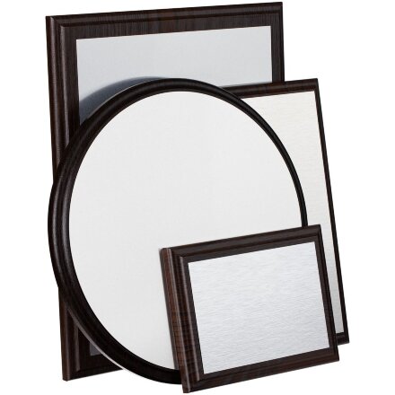 Плакетка Plaque, малая, вишня с серебристой пластиной Плакетка Plaque, малая, вишня с серебристой пластиной