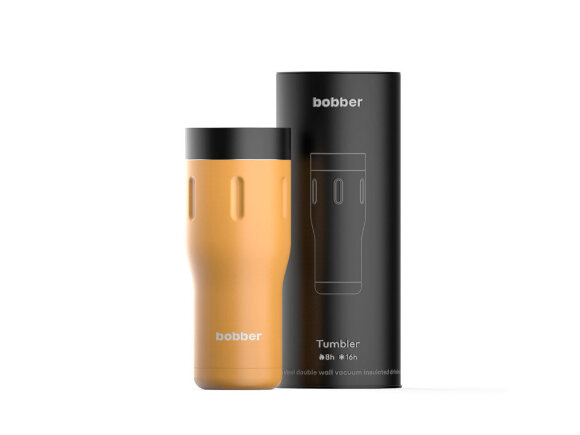 Термос питьевой, вакуумный, бытовой, тм bobber. Объем 0,47 литра. Артикул Tumbler-470 Ginger Tonic с нанесением логотипа