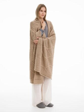 Плед Curve Verve, бежевый меланж