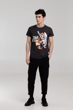 Футболка «Меламед. Jimi Hendrix», черный меланж Футболка «Меламед. Jimi Hendrix», черный меланж