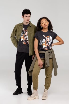 Футболка «Меламед. Jimi Hendrix», черный меланж Футболка «Меламед. Jimi Hendrix», черный меланж