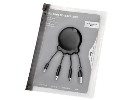 Портативное зарядное устройство Octopus Booster, 1000 mAh, черный Портативное зарядное устройство Octopus Booster, 1000 mAh, черный