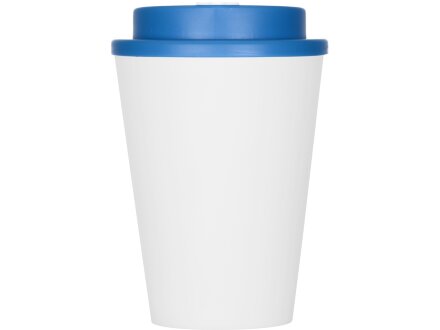 Пластиковый стакан Take away с двойными стенками и крышкой с силиконовым клапаном, 350 мл, белый/голубой