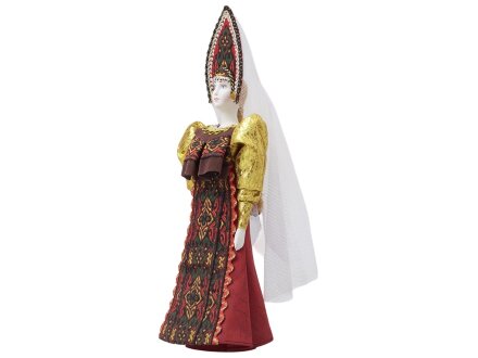 Подарочный набор: кукла фарфоровая, крем-мед, красный