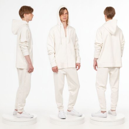 Толстовка унисекс H3, молочно-белая Толстовка унисекс H3, молочно-белая