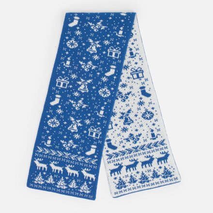 Шарф Holidale, синий с молочным Шарф Holidale, синий с молочным