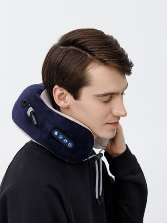 Дорожная подушка-массажер inRelax, синяя Дорожная подушка-массажер inRelax, синяя