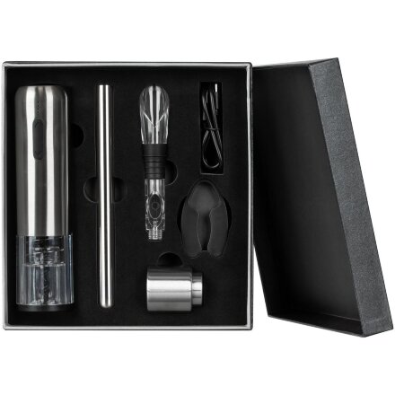 Винный набор Veritas, черный с серебристым Винный набор Veritas, черный с серебристым