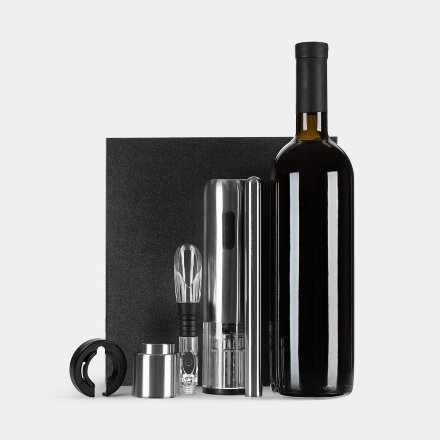 Винный набор Veritas, черный с серебристым Винный набор Veritas, черный с серебристым