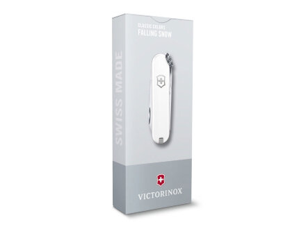 Нож-брелок VICTORINOX Classic SD Colors Falling Snow, 58 мм, 7 функций, белый Нож-брелок VICTORINOX Classic SD Colors Falling Snow, 58 мм, 7 функций, белый