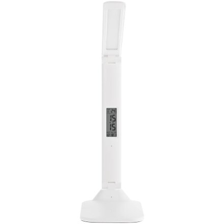 Настольная лампа с часами и календарем Office Torch ver.2, белая Настольная лампа с часами и календарем Office Torch ver.2, белая