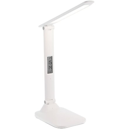 Настольная лампа с часами и календарем Office Torch ver.2, белая Настольная лампа с часами и календарем Office Torch ver.2, белая