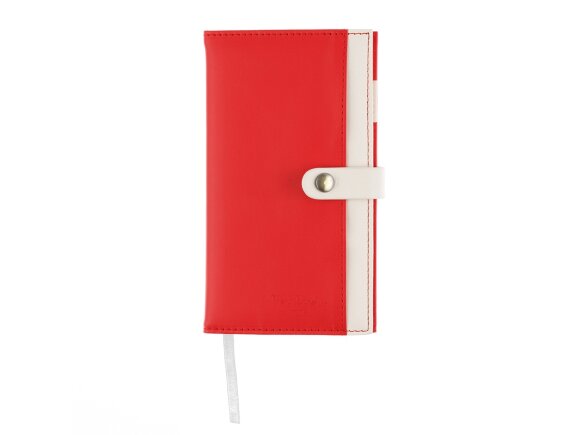 Записная книжка Pierre Cardin красная, 10,5 х 18,5 см с нанесением логотипа