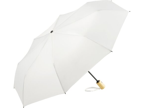 Зонт складной 5429 ÖkoBrella из бамбука, полуавтомат,белый с нанесением логотипа