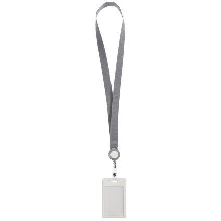 Чехол для пропуска с лентой и ретрактором Devon, белый Чехол для пропуска с лентой и ретрактором Devon, белый