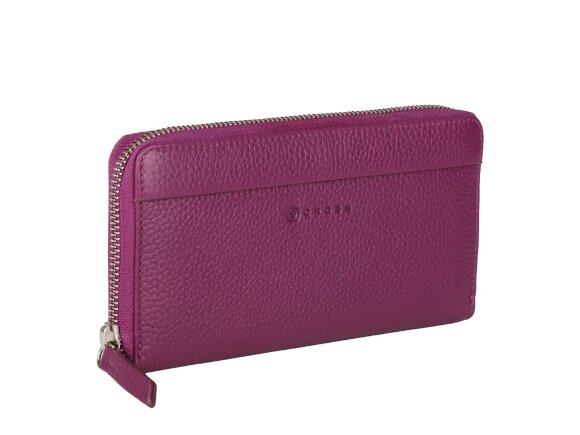 Кошелёк Cross Colors Plum, кожа наппа, фактурная, цвет сливовый с нанесением логотипа