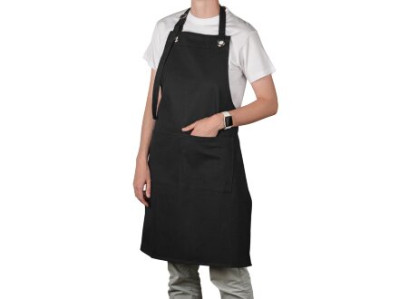 Хлопковый фартук Delight с карманом и регулируемыми завязками, черный Хлопковый фартук Delight с карманом и регулируемыми завязками, черный